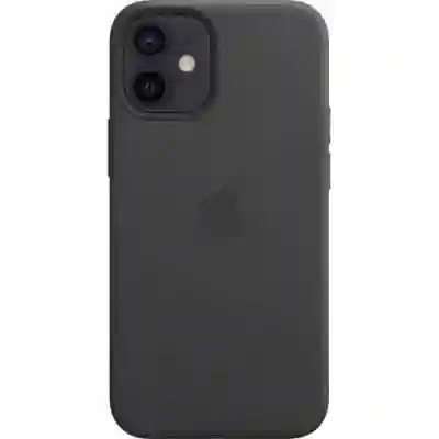 Protectie pentru spate Apple MagSafe Leather pentru iPhone 12 mini, Black
