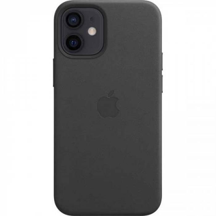 Protectie pentru spate Apple MagSafe Leather pentru iPhone 12 mini, Black