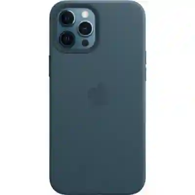 Protectie pentru spate Apple MagSafe Leather pentru iPhone 12 Pro Max, Baltic Blue