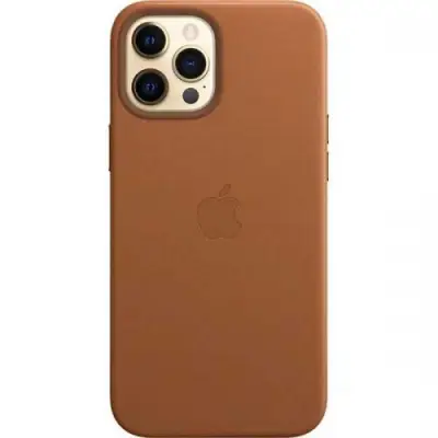 Protectie pentru spate Apple MagSafe Leather pentru iPhone 12 Pro Max, Saddle Brown