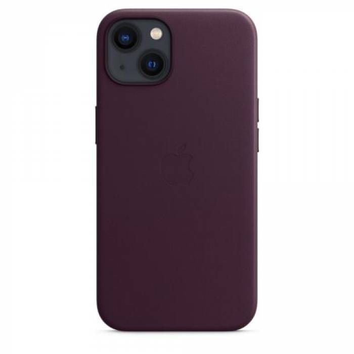 Protectie pentru spate Apple MagSafe Leather pentru iPhone 13, Dark Cherry