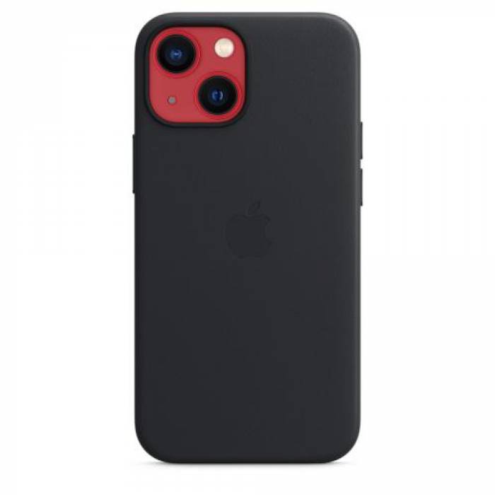 Protectie pentru spate Apple MagSafe Leather pentru iPhone 13 mini, Midnight