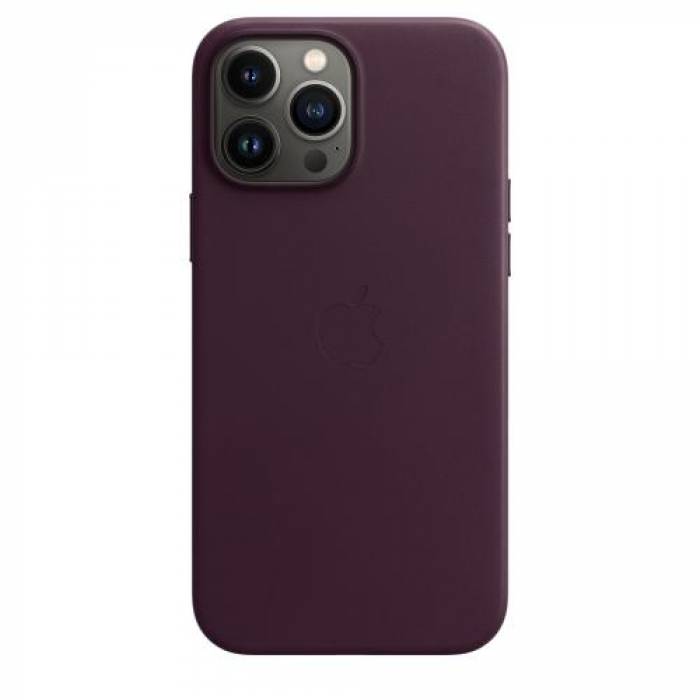 Protectie pentru spate Apple MagSafe Leather pentru iPhone 13 Pro Max, Dark Cherry