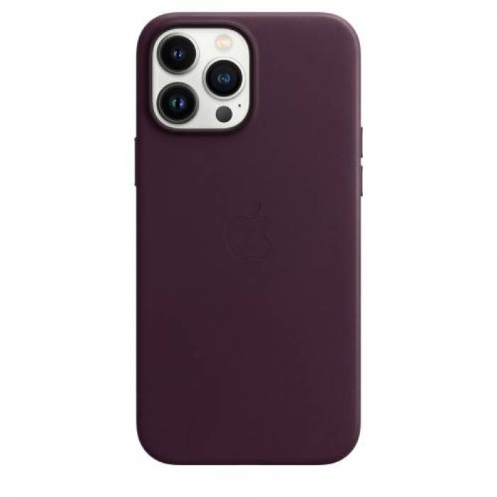 Protectie pentru spate Apple MagSafe Leather pentru iPhone 13 Pro Max, Dark Cherry