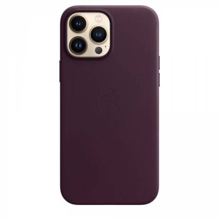 Protectie pentru spate Apple MagSafe Leather pentru iPhone 13 Pro Max, Dark Cherry