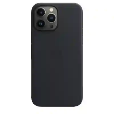 Protectie pentru spate Apple MagSafe Leather pentru iPhone 13 Pro Max, Midnight