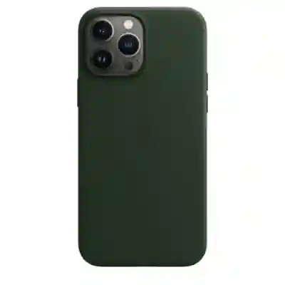 Protectie pentru spate Apple MagSafe Leather pentru iPhone 13 Pro Max, Sequoia Green