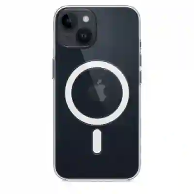 Protectie pentru spate Apple MagSafe Leather pentru Iphone 14, Clear
