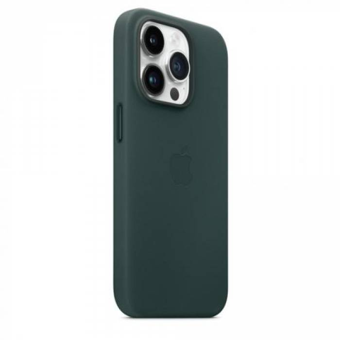 Protectie pentru spate Apple MagSafe Leather pentru Iphone 14 Pro, Verde