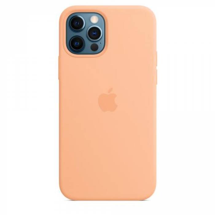 Protectie pentru spate Apple MagSafe Silicone pentru iPhone 12/12 Pro, Cantaloupe