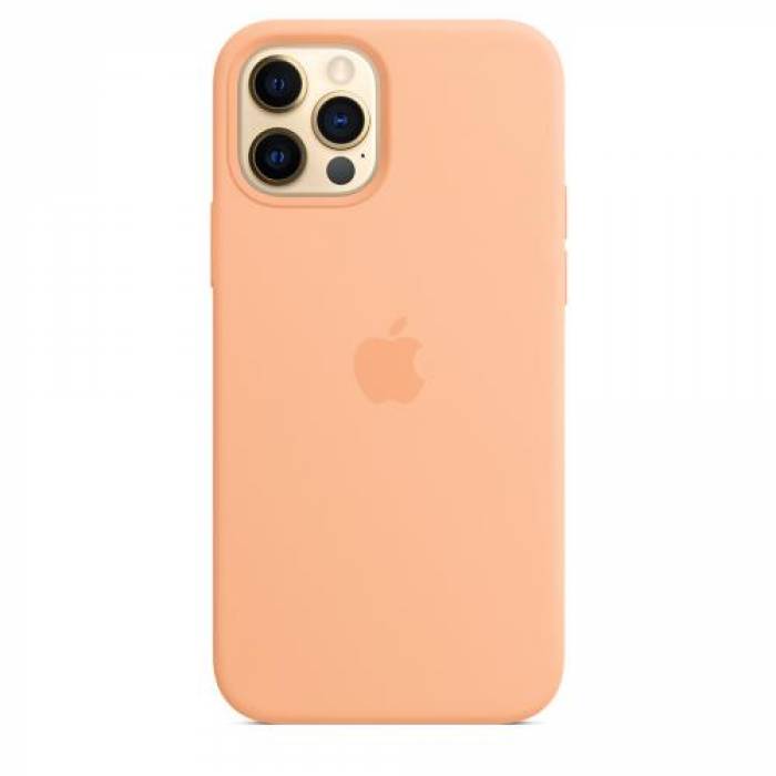 Protectie pentru spate Apple MagSafe Silicone pentru iPhone 12/12 Pro, Cantaloupe