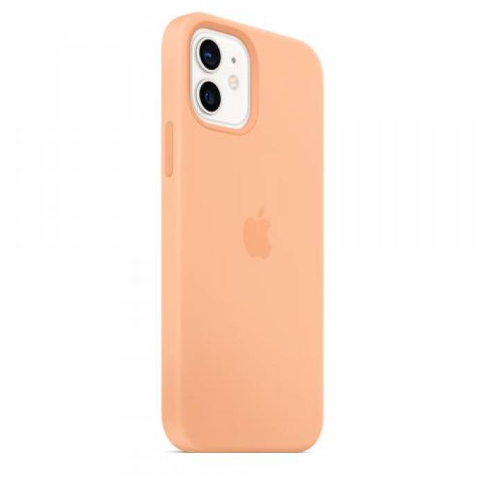 Protectie pentru spate Apple MagSafe Silicone pentru iPhone 12/12 Pro, Cantaloupe