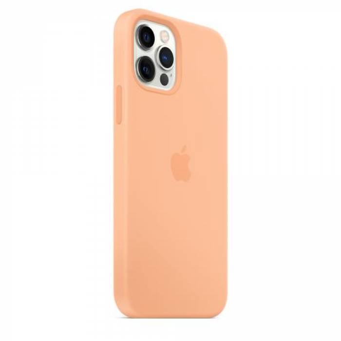 Protectie pentru spate Apple MagSafe Silicone pentru iPhone 12/12 Pro, Cantaloupe