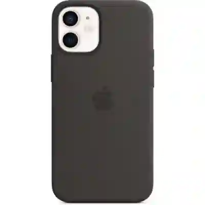 Protectie pentru spate Apple MagSafe Silicone pentru iPhone 12 mini, Black