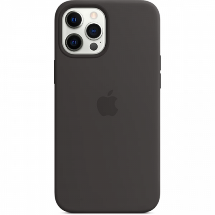 Protectie pentru spate Apple MagSafe Silicone pentru iPhone 12 Pro Max, Black