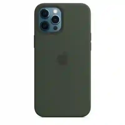 Protectie pentru spate Apple MagSafe Silicone pentru iPhone 12 Pro Max, Cyprus Green