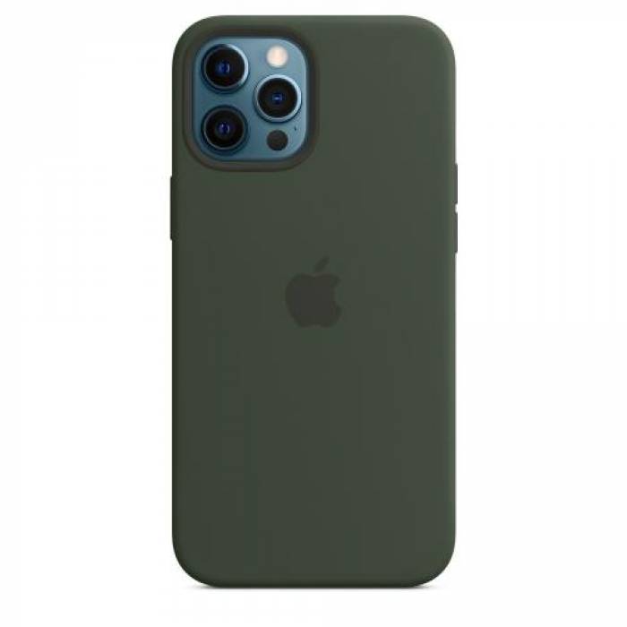 Protectie pentru spate Apple MagSafe Silicone pentru iPhone 12 Pro Max, Cyprus Green