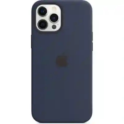 Protectie pentru spate Apple MagSafe Silicone pentru iPhone 12 Pro Max, Deep Navy