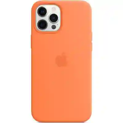 Protectie pentru spate Apple MagSafe Silicone pentru iPhone 12 Pro Max, Kumquat