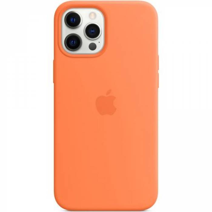 Protectie pentru spate Apple MagSafe Silicone pentru iPhone 12 Pro Max, Kumquat