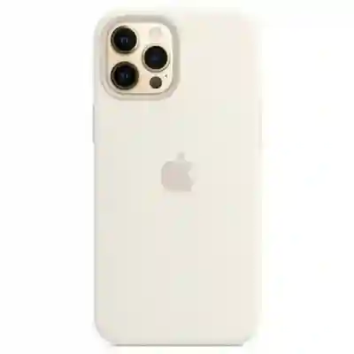 Protectie pentru spate Apple MagSafe Silicone pentru iPhone 12 Pro Max, White
