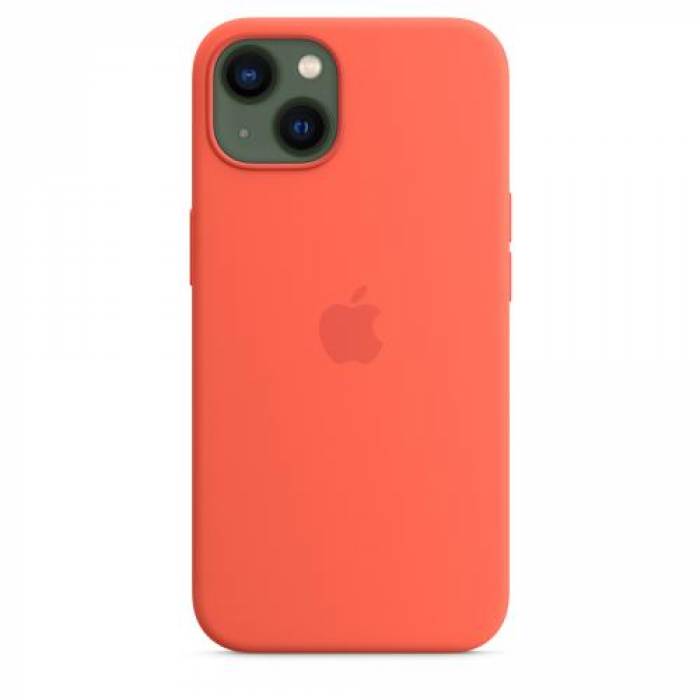 Protectie pentru spate Apple MagSafe Silicone pentru iPhone 13, Nectarine