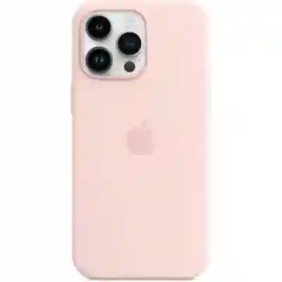 Protectie pentru spate Apple MagSafe Silicone pentru Iphone 14 Pro Max, Chalk Pink