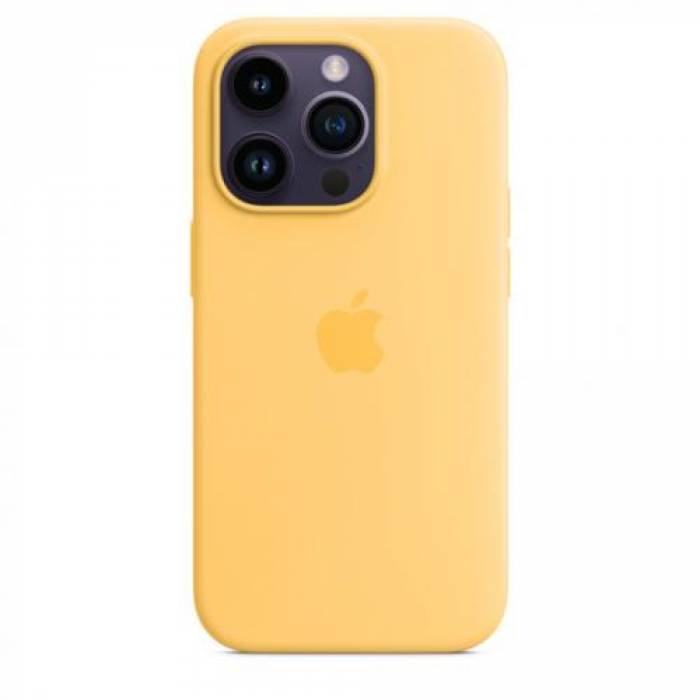 Protectie pentru spate Apple MagSafe Silicone pentru Iphone 14 Pro, Sunglow