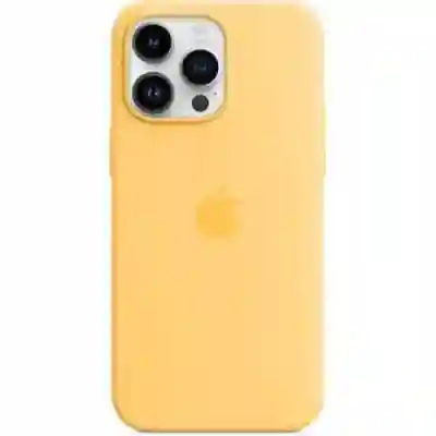 Protectie pentru spate Apple MagSafe Silicone pentru Iphone 14 Pro, Sunglow