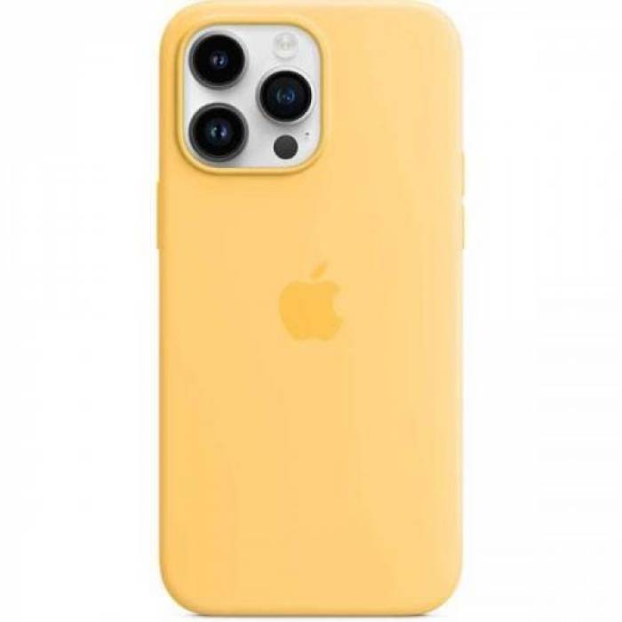 Protectie pentru spate Apple MagSafe Silicone pentru Iphone 14 Pro, Sunglow