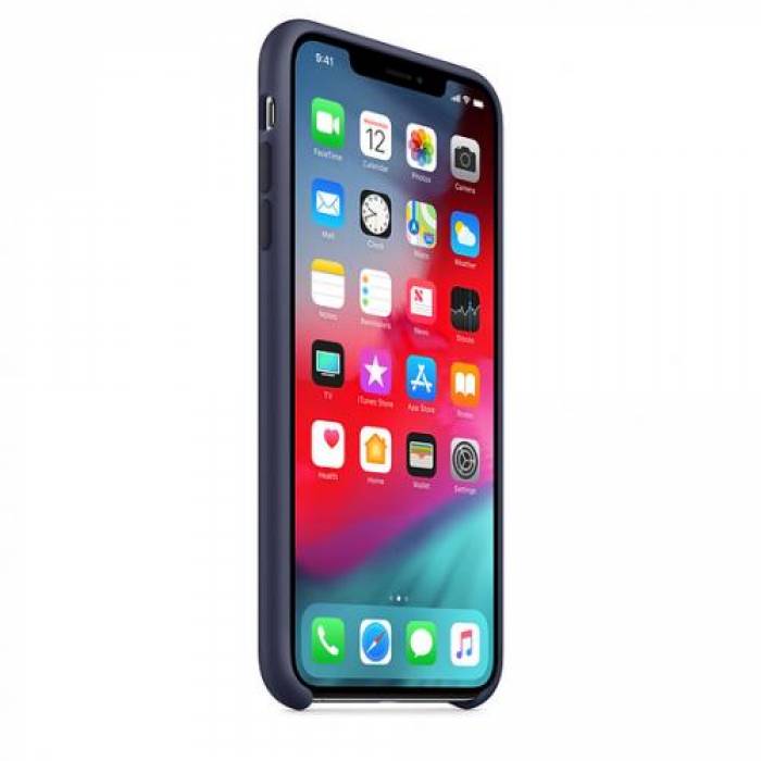 Protectie pentru spate Apple Silicon pentru iPhone XS Max, Midnight Blue