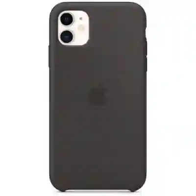 Protectie pentru spate Apple Silicone Case pentru iPhone 11, Black