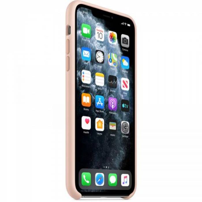 Protectie pentru spate Apple Silicone Case pentru iPhone 11 Pro Max, Pink Sand