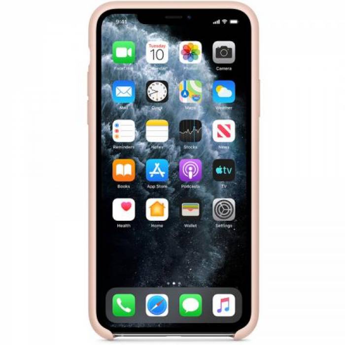 Protectie pentru spate Apple Silicone Case pentru iPhone 11 Pro, Pink Sand