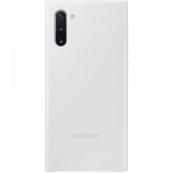 Protectie pentru spate Samsung Leather Cover pentru Galaxy Note 10 (N970), White