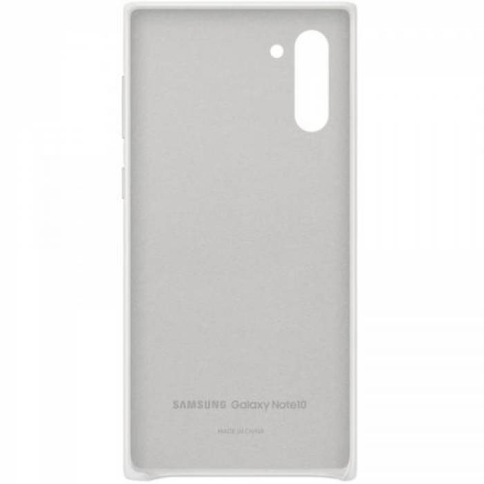 Protectie pentru spate Samsung Leather Cover pentru Galaxy Note 10 (N970), White