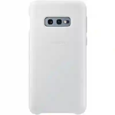 Protectie pentru spate Samsung Leather Cover pentru Galaxy S10e, White