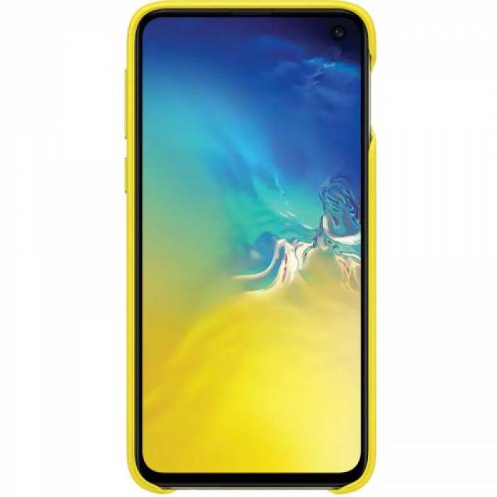 Protectie pentru spate Samsung Leather Cover pentru Galaxy S10e, Yellow