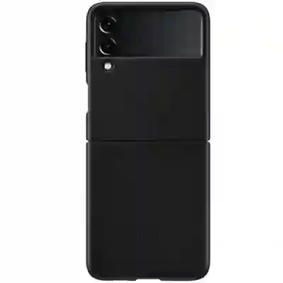 Protectie pentru spate Samsung Leather Cover pentru Galaxy Z Flip 3 (F711), Black