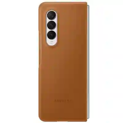 Protectie pentru spate Samsung Leather Cover pentru Galaxy Z Fold 3 (F926), Brown 