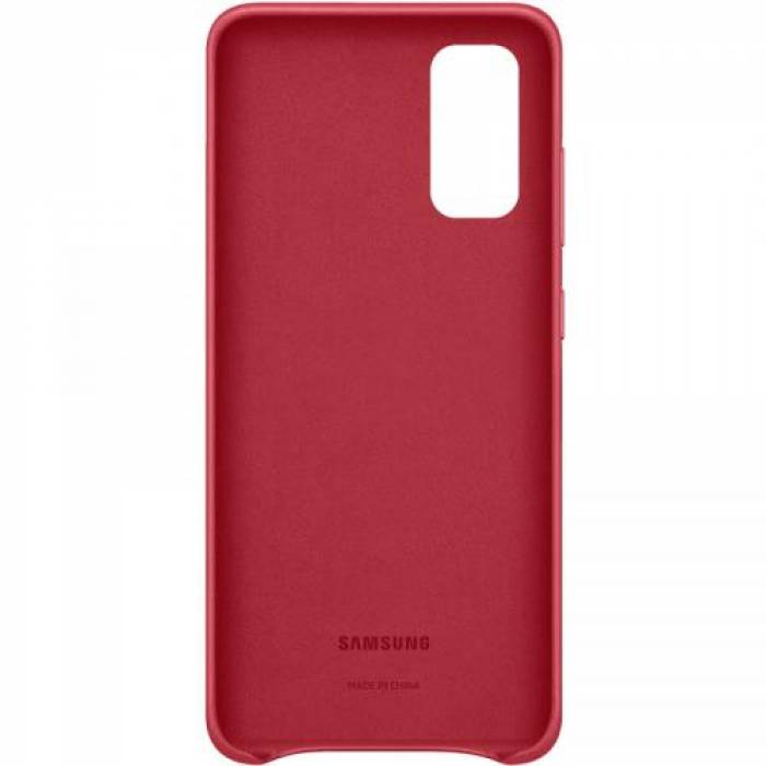 Protectie pentru spate Samsung Leather pentru Galaxy S20/5G (2020), Red
