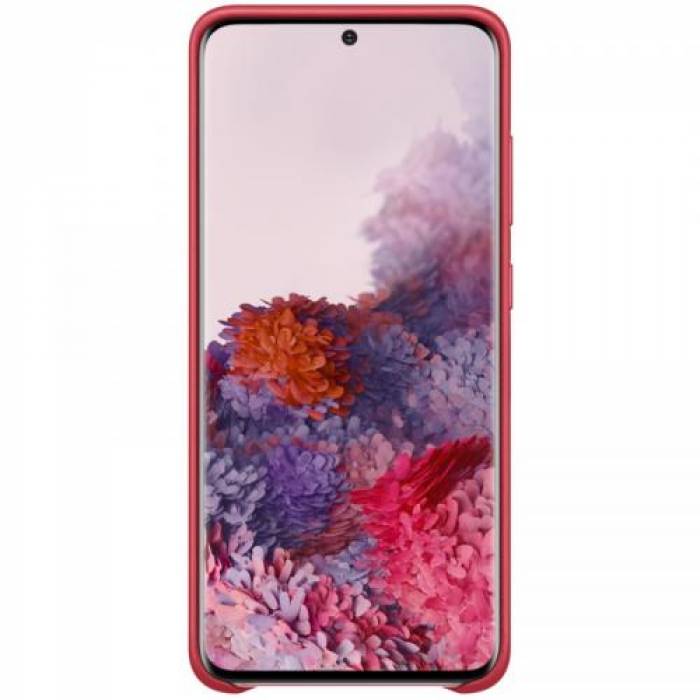 Protectie pentru spate Samsung Leather pentru Galaxy S20/5G (2020), Red