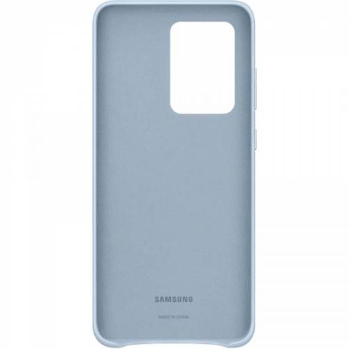 Protectie pentru spate Samsung Leather pentru Galaxy S20 Ultra/5G (2020), Sky Blue