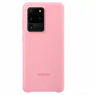 Protectie pentru spate Samsung Silicon pentru Galaxy S20 Ultra, Pink