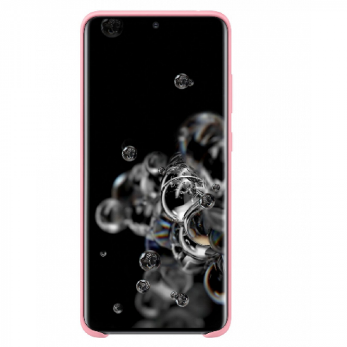 Protectie pentru spate Samsung Silicon pentru Galaxy S20 Ultra, Pink