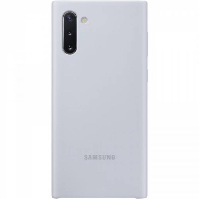 Protectie pentru spate Samsung Silicone Cover pentru Galaxy Note 10 (N970), Silver