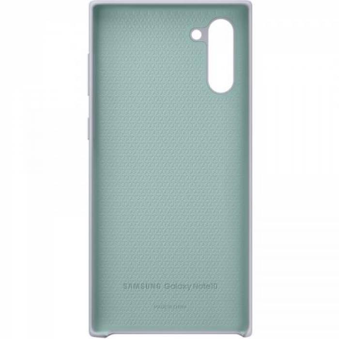 Protectie pentru spate Samsung Silicone Cover pentru Galaxy Note 10 (N970), Silver