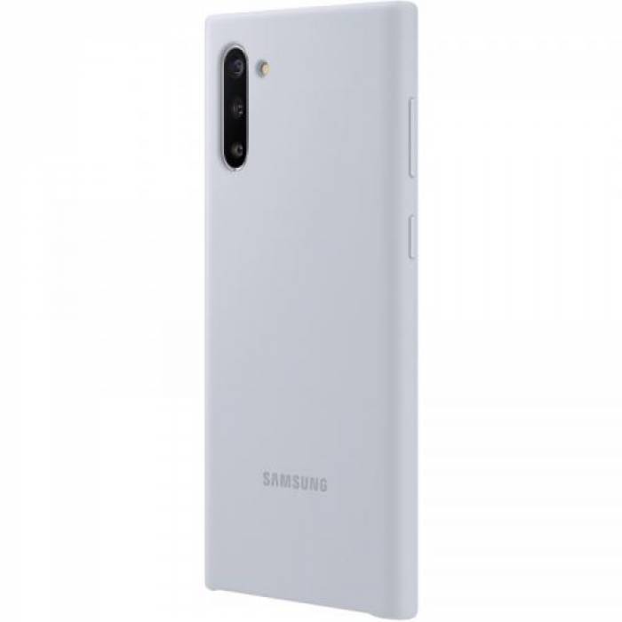 Protectie pentru spate Samsung Silicone Cover pentru Galaxy Note 10 (N970), Silver