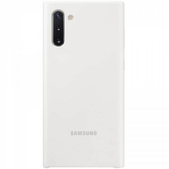 Protectie pentru spate Samsung Silicone Cover pentru Galaxy Note 10 (N970), White