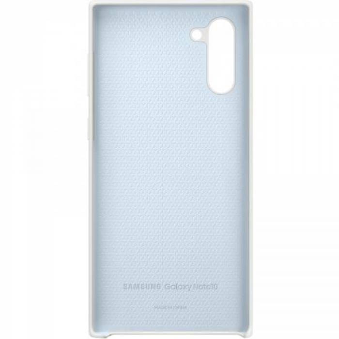 Protectie pentru spate Samsung Silicone Cover pentru Galaxy Note 10 (N970), White